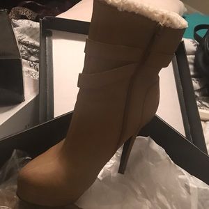 Tan fur boots